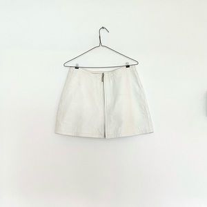 90s DKNY Jeans white leather mini skirt Size 8